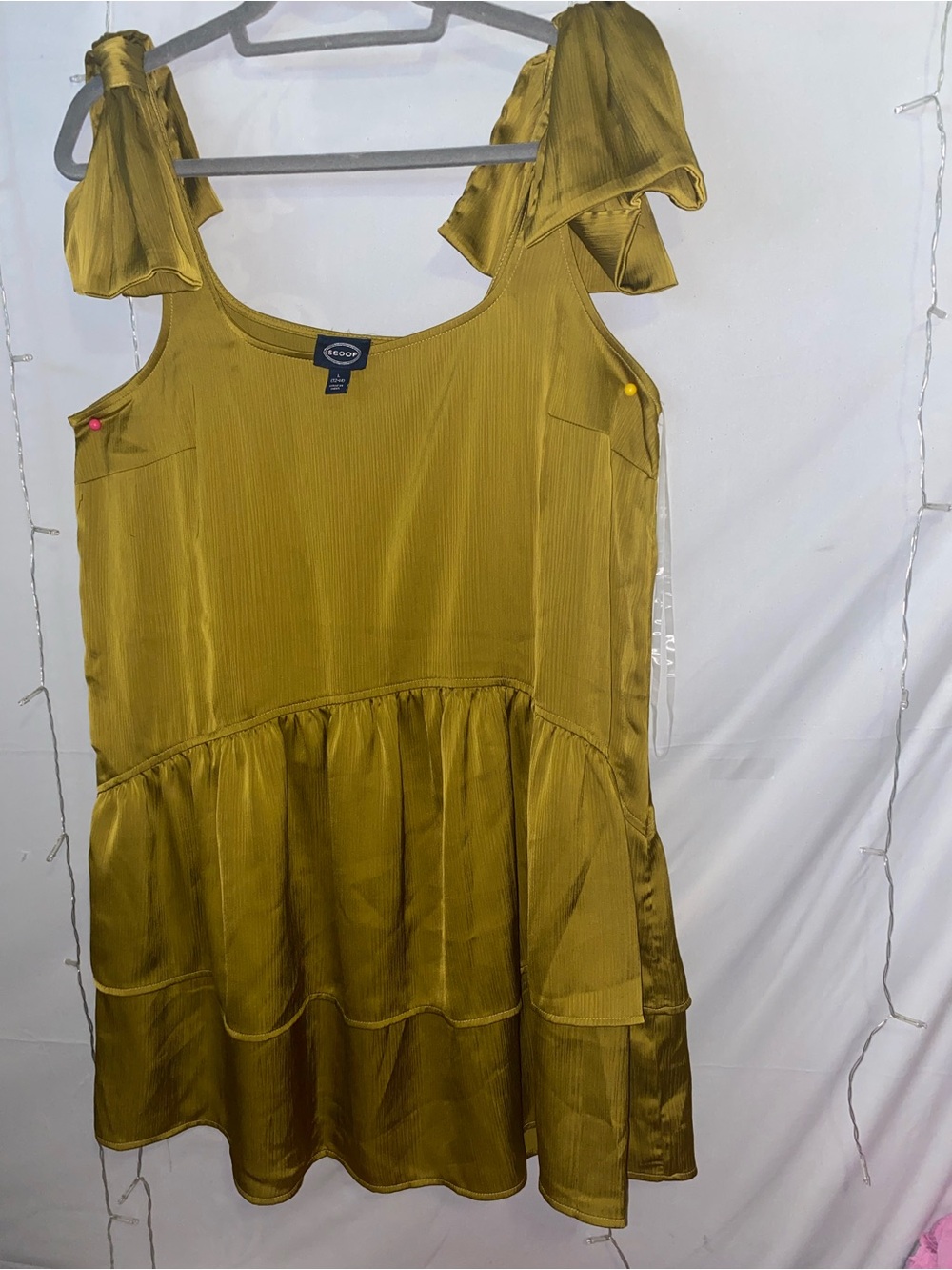 Eloquii Olive Green Ruffled Strap Casual Dress